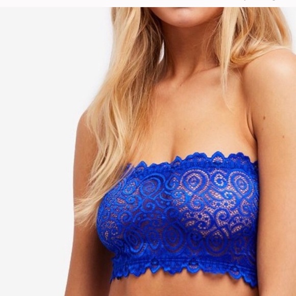 Free People Other - NWOT Free People Royal Blue Lace Bandeau